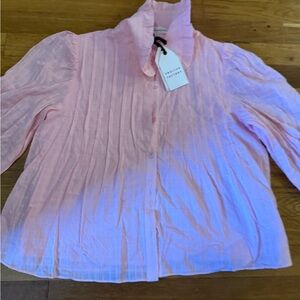 English Factory Light Pink Ruffled Blouse
